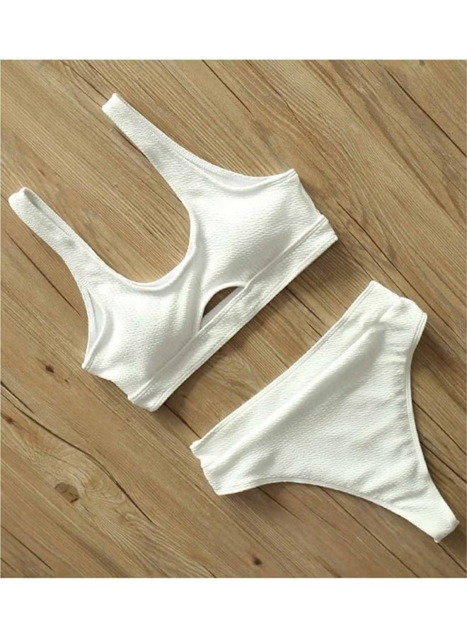 Angelsin Low-cut Bikini Top White - Image 2